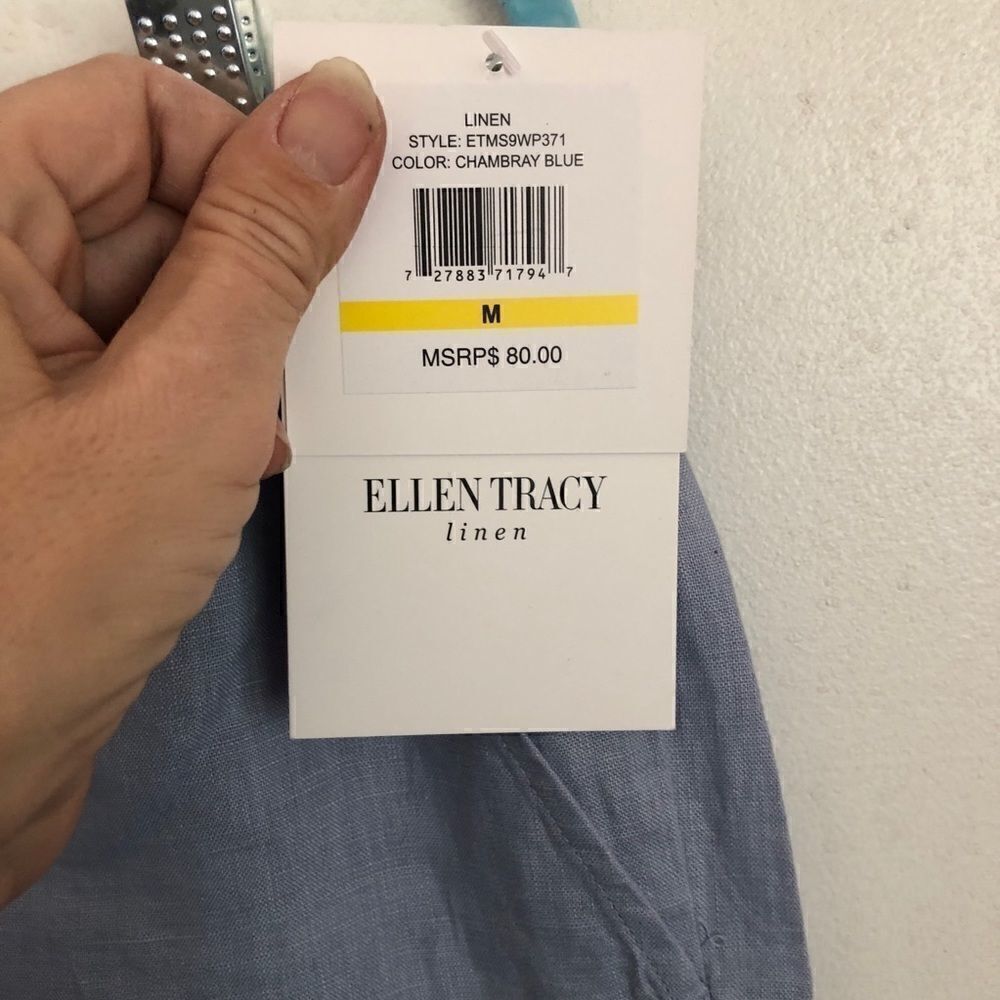 ELLEN TRACY Adjustable Drawstring Linen Shorts - Picture 4 of 8